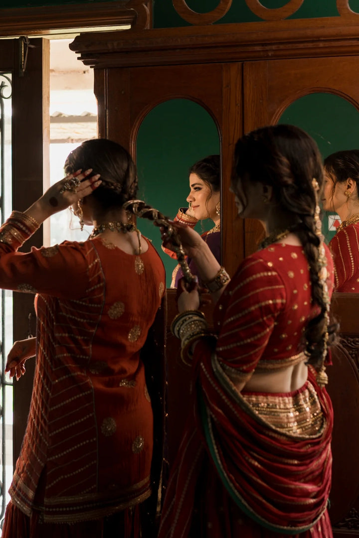 Rust Sharara Set