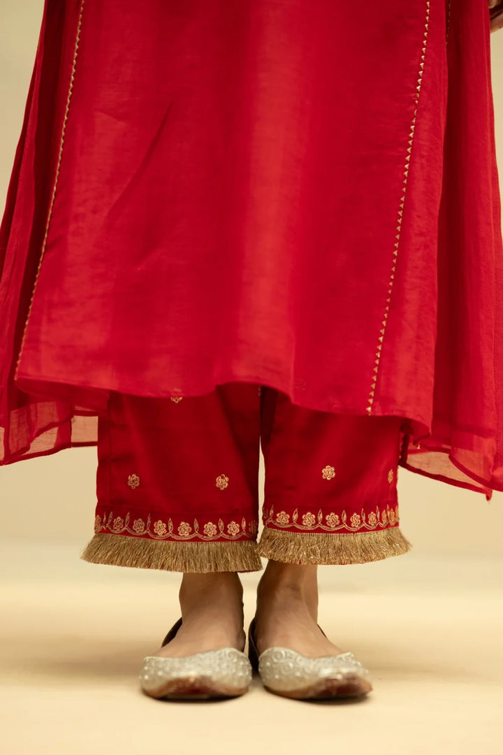 Chaandbali Mul Chanderi Aline Kurta Set