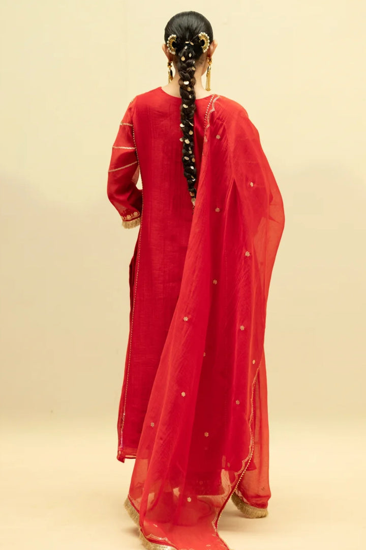 Chaandbali Mul Chanderi Aline Kurta Set