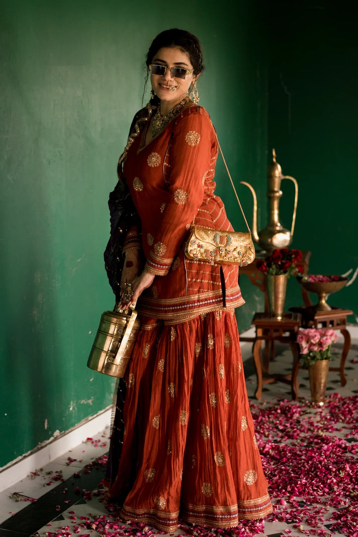 Rust Sharara Set