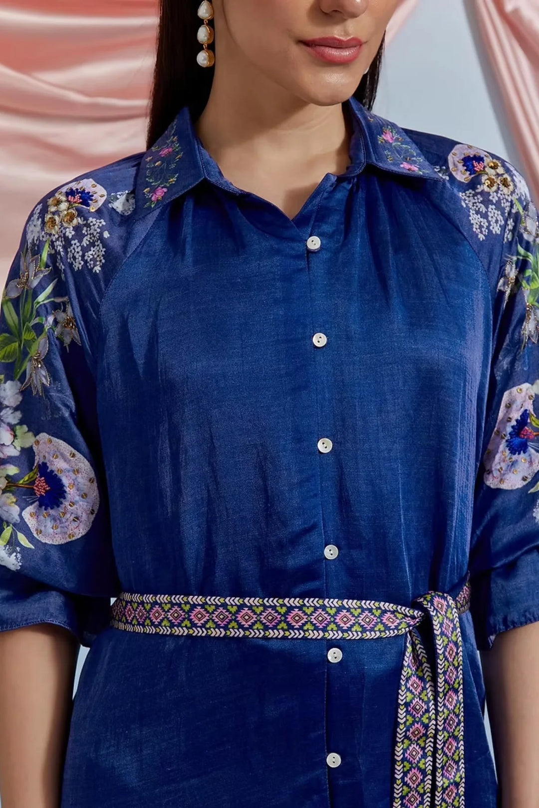 Doe shirt dress - Airforce blue