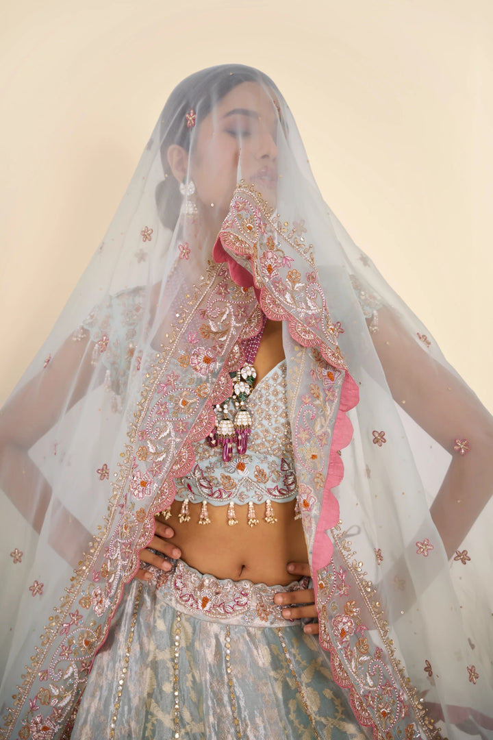 Ice blue Lehenga set
