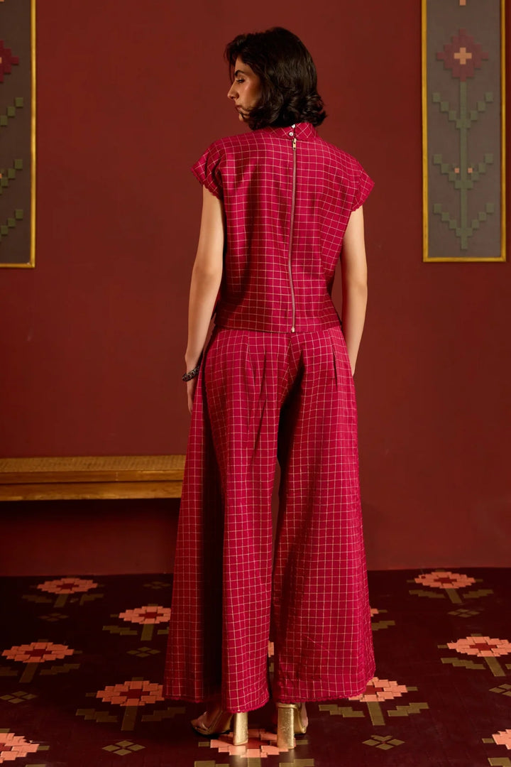 Maroon Crop Top + Sharara