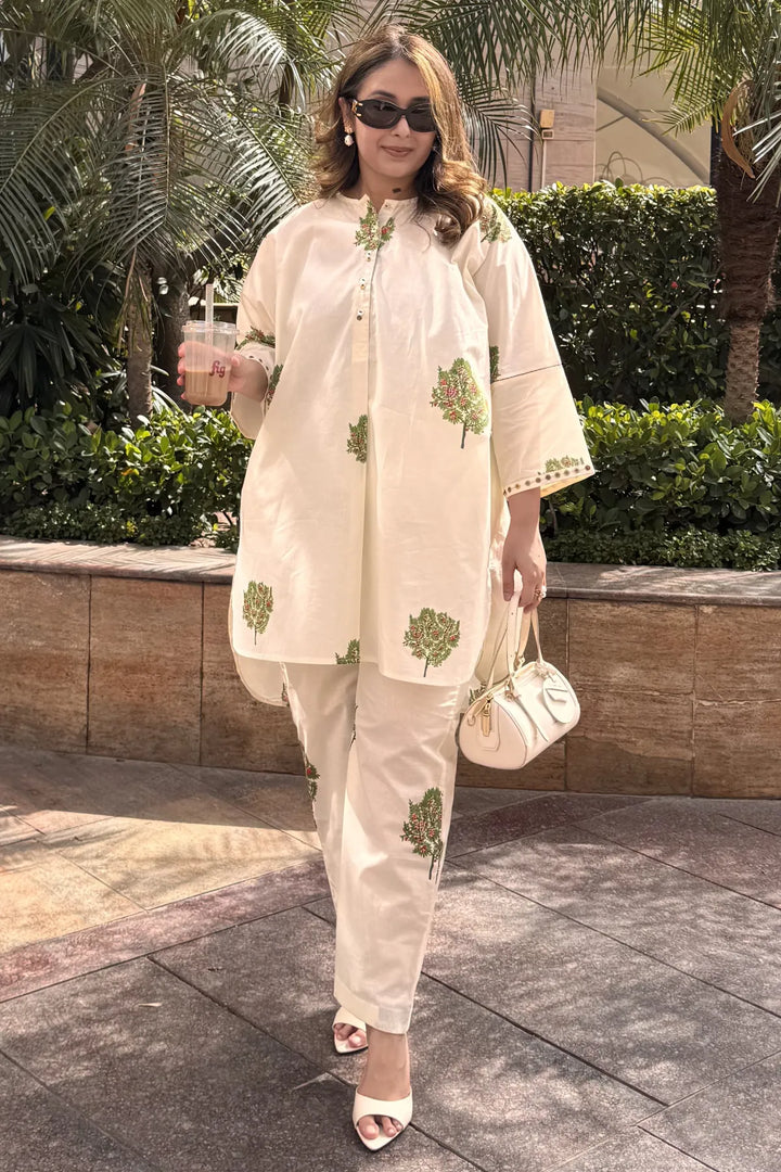 Shreya Sharma in Cotton Apple Tree Kimono Coord Set
