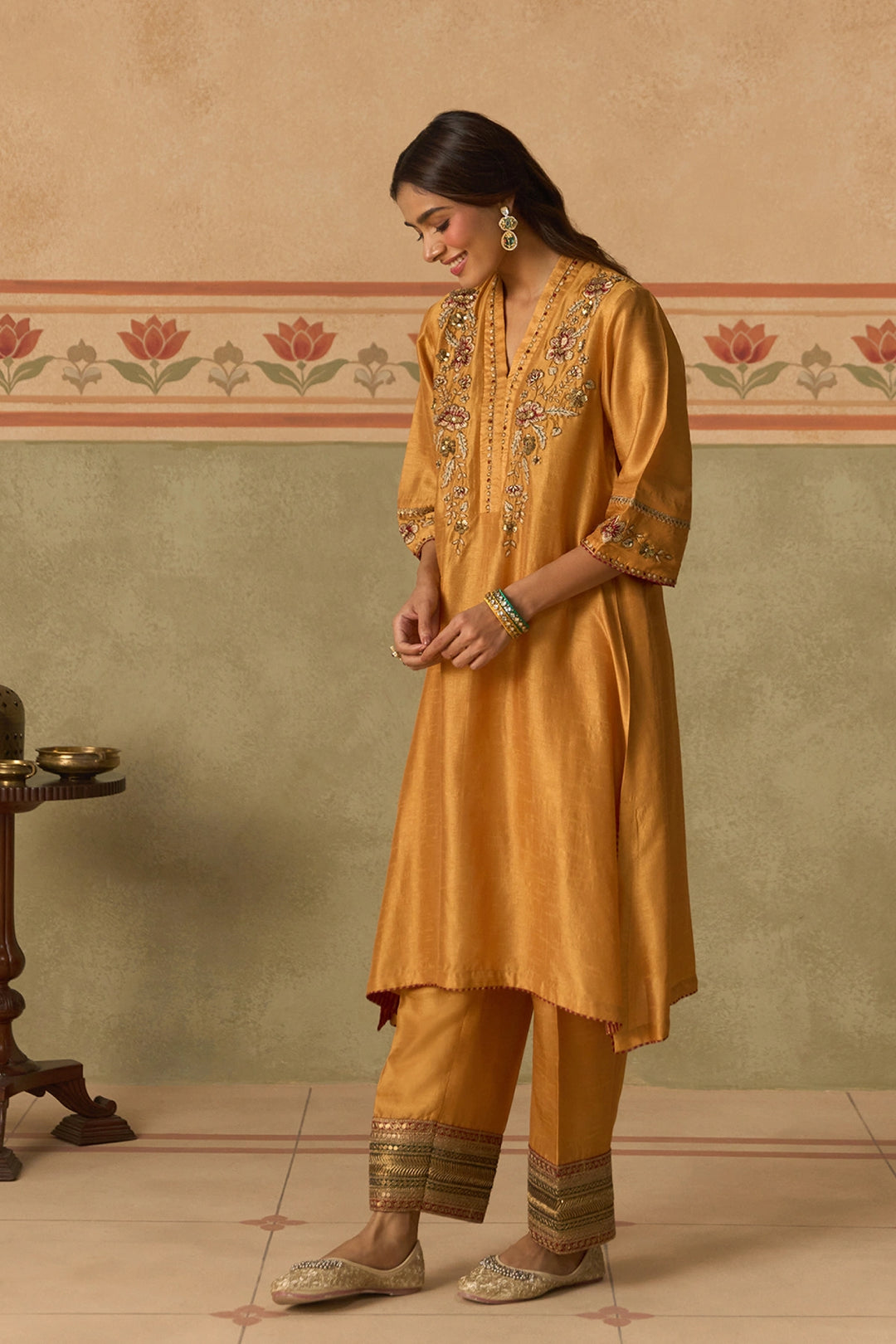 Mustard Kurta Set