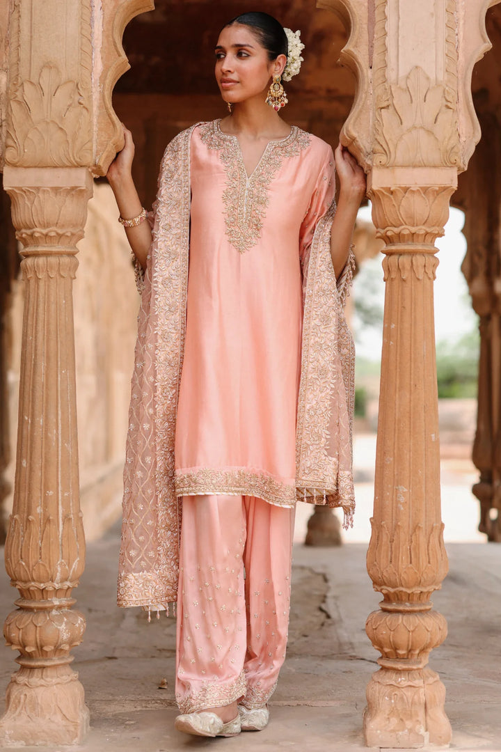 Maham - Pink Anarkali Set with Salwar & Dupatta