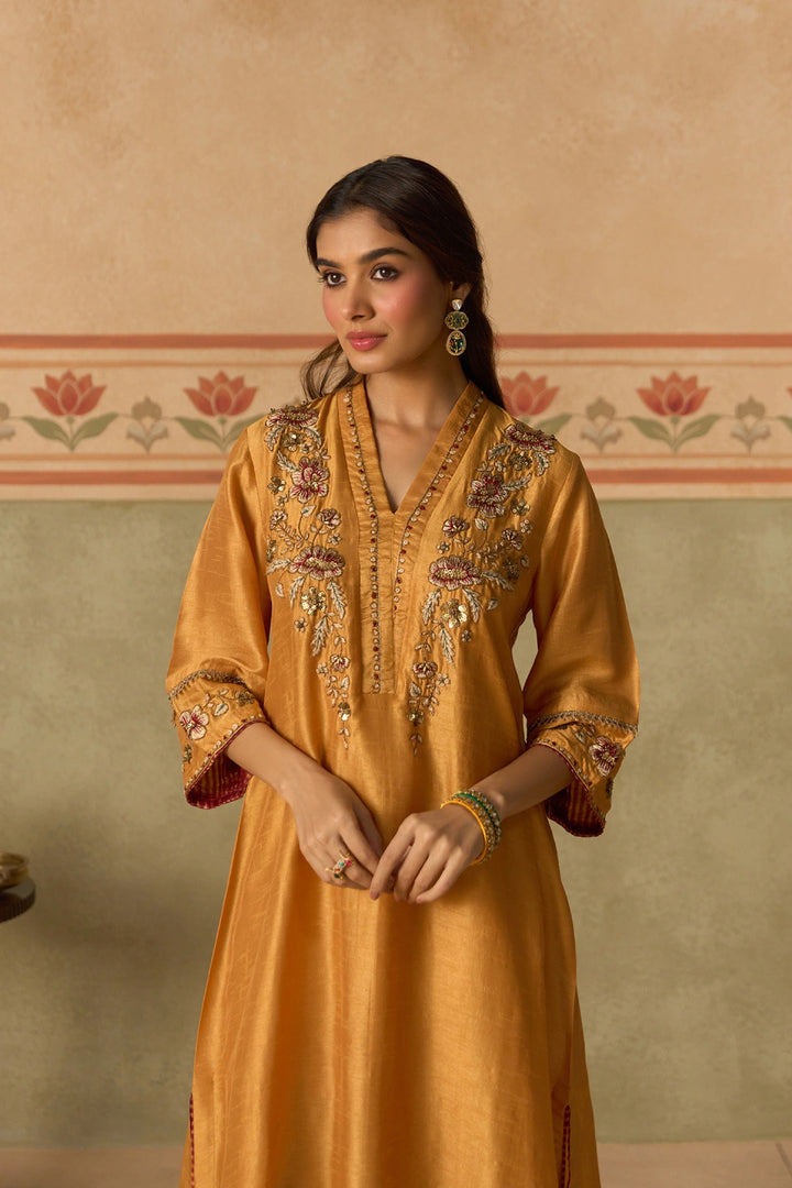 Mustard Kurta Set