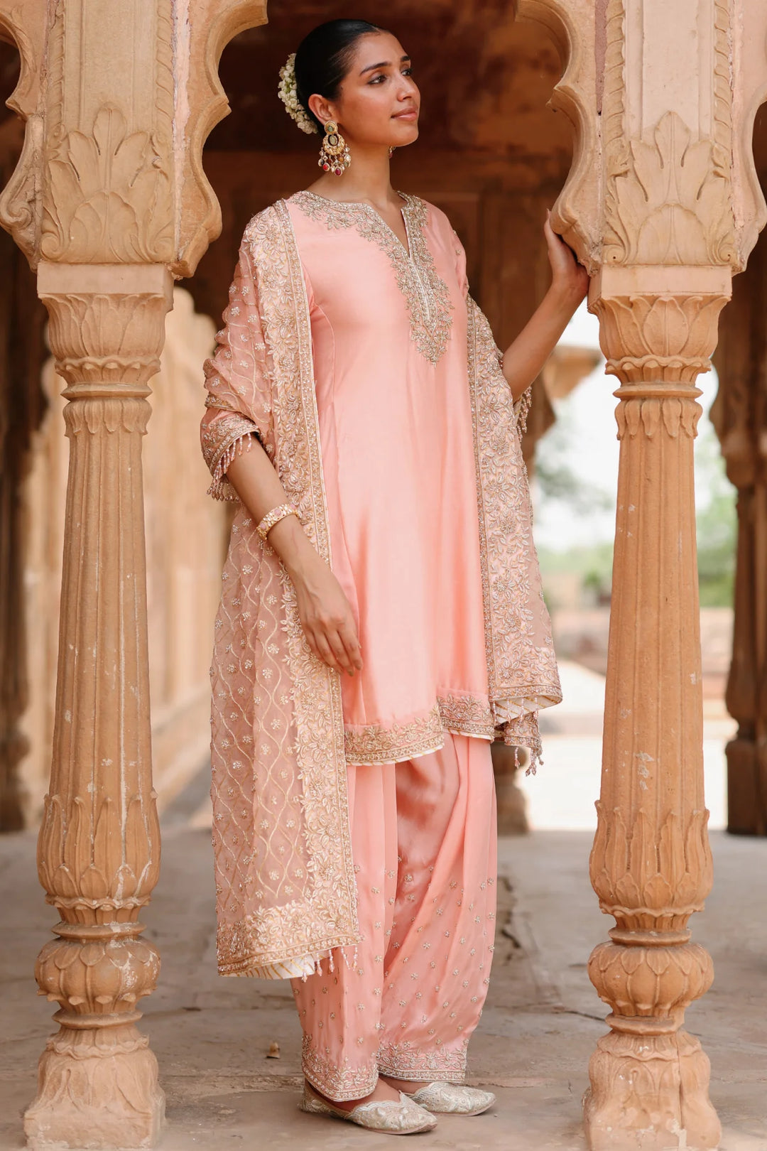 Maham - Pink Anarkali Set with Salwar & Dupatta
