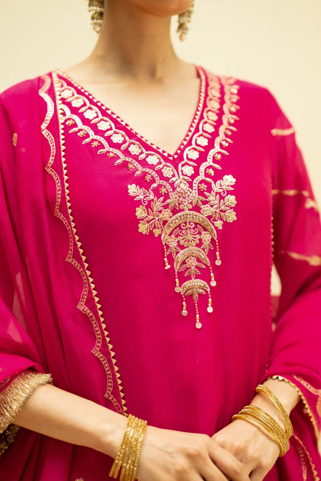 Chaandbali Mul Chanderi Aline Kurta Set