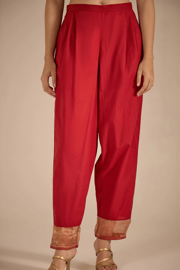 Chevron Red and Purple Kurta Set