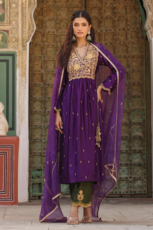 riwayat overlap frockstyle kurta set