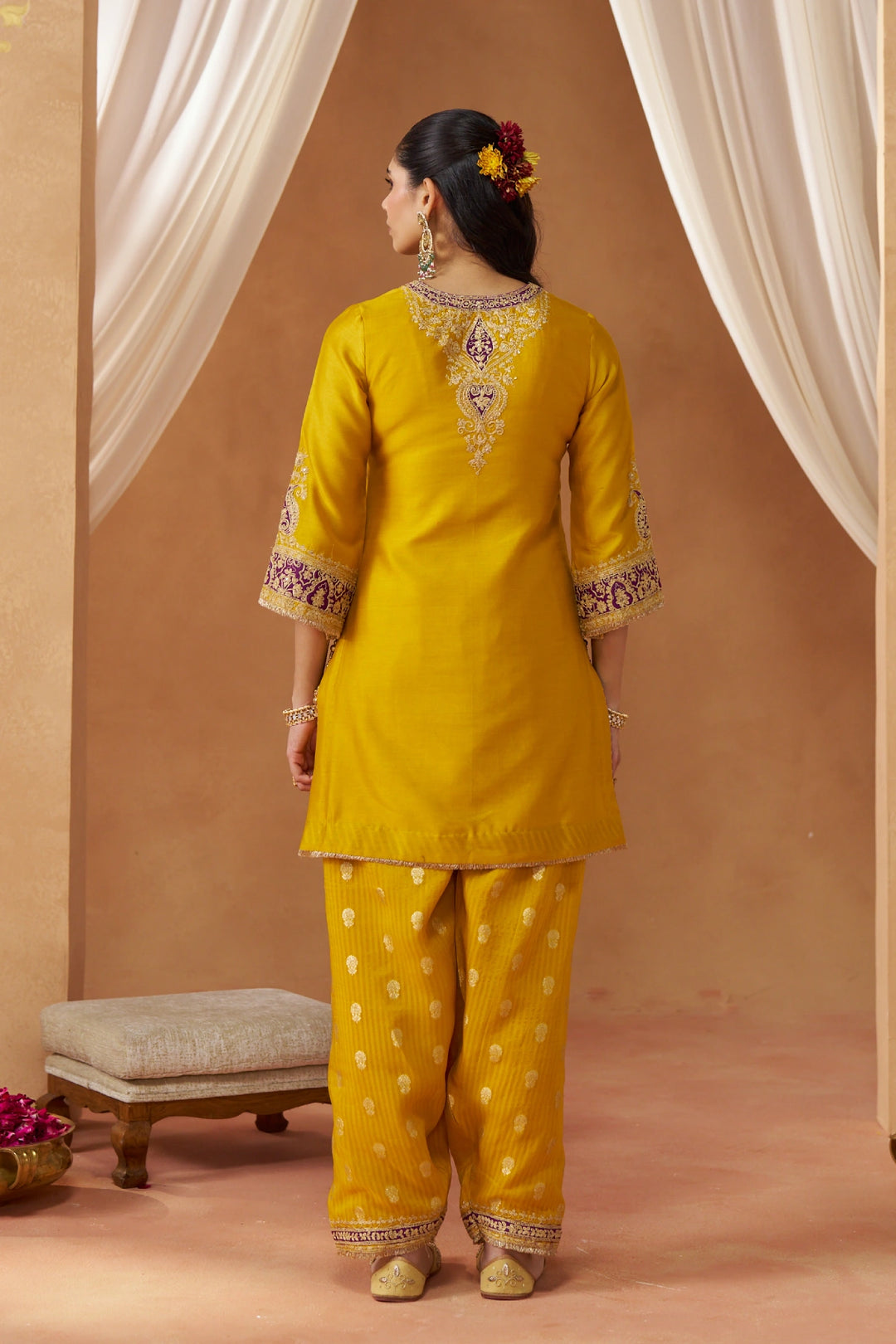 Adeela Mustard Kurta with Salwar and Dupatta