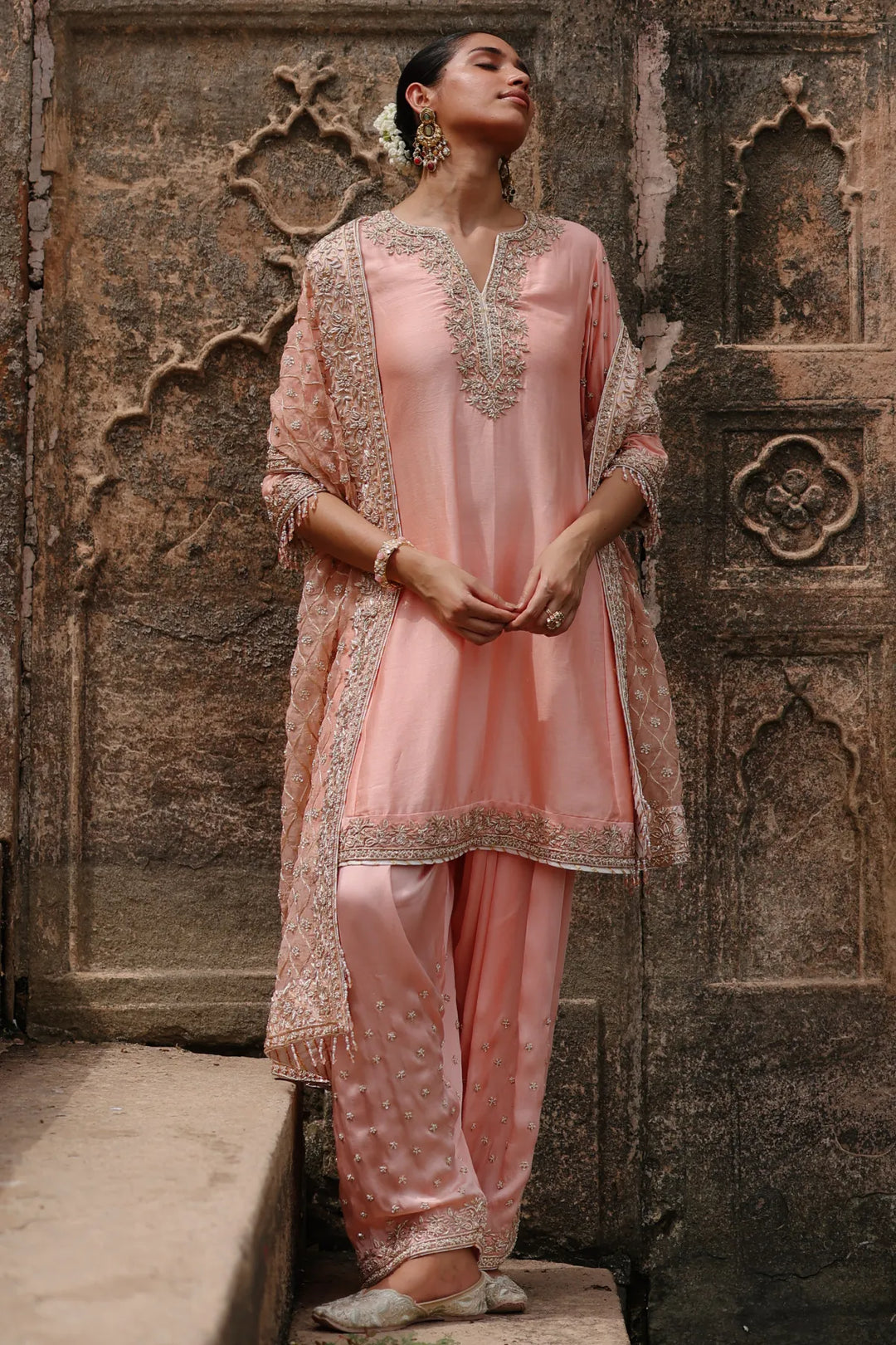 Maham - Pink Anarkali Set with Salwar & Dupatta