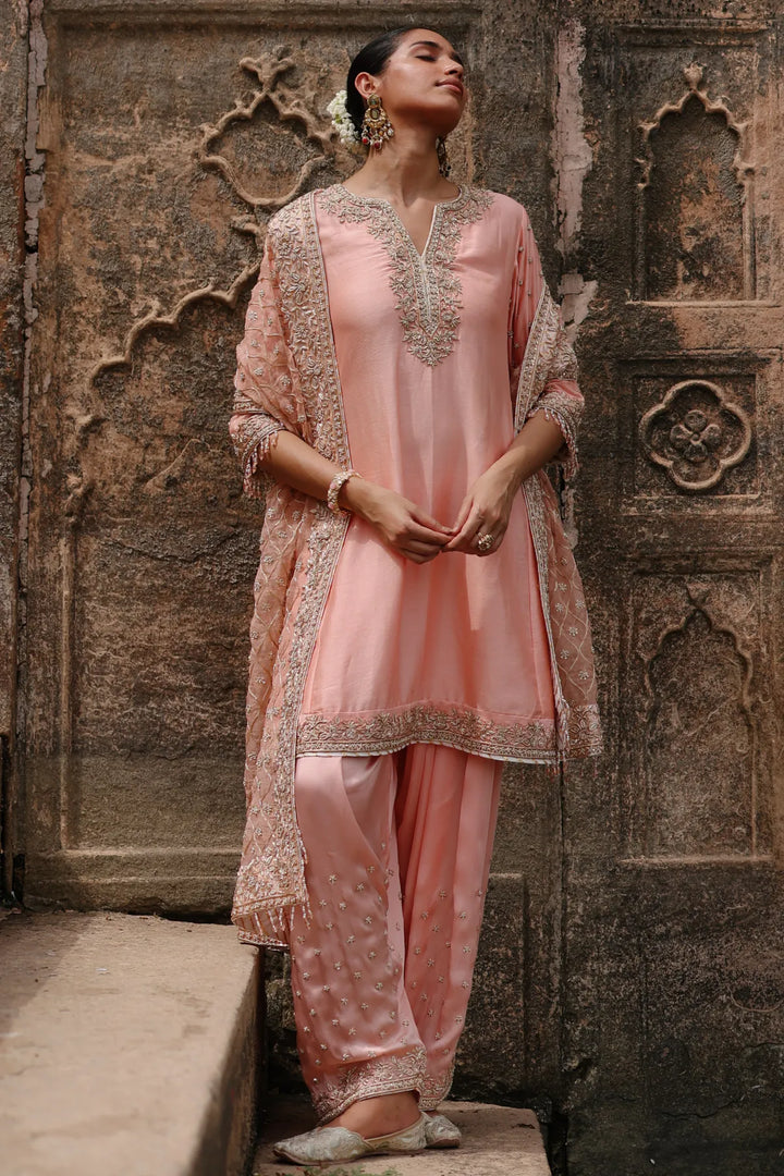 Maham - Pink Anarkali Set with Salwar & Dupatta