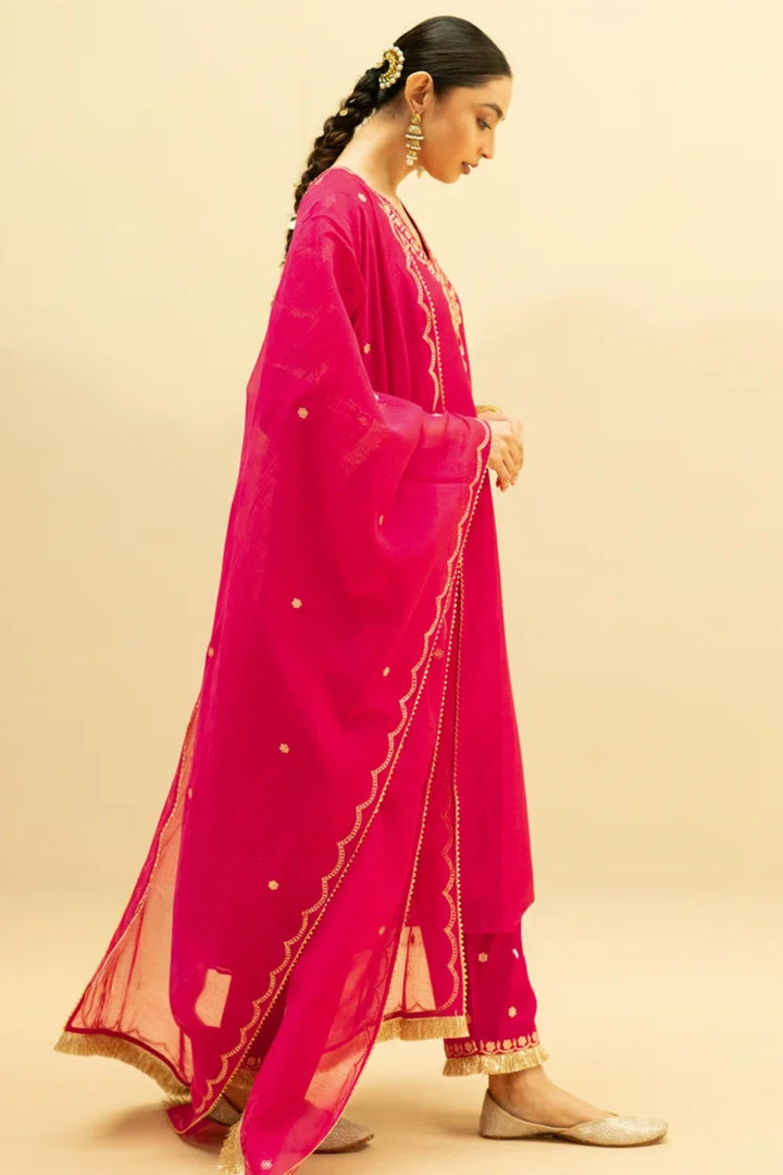 Chaandbali Mul Chanderi Aline Kurta Set
