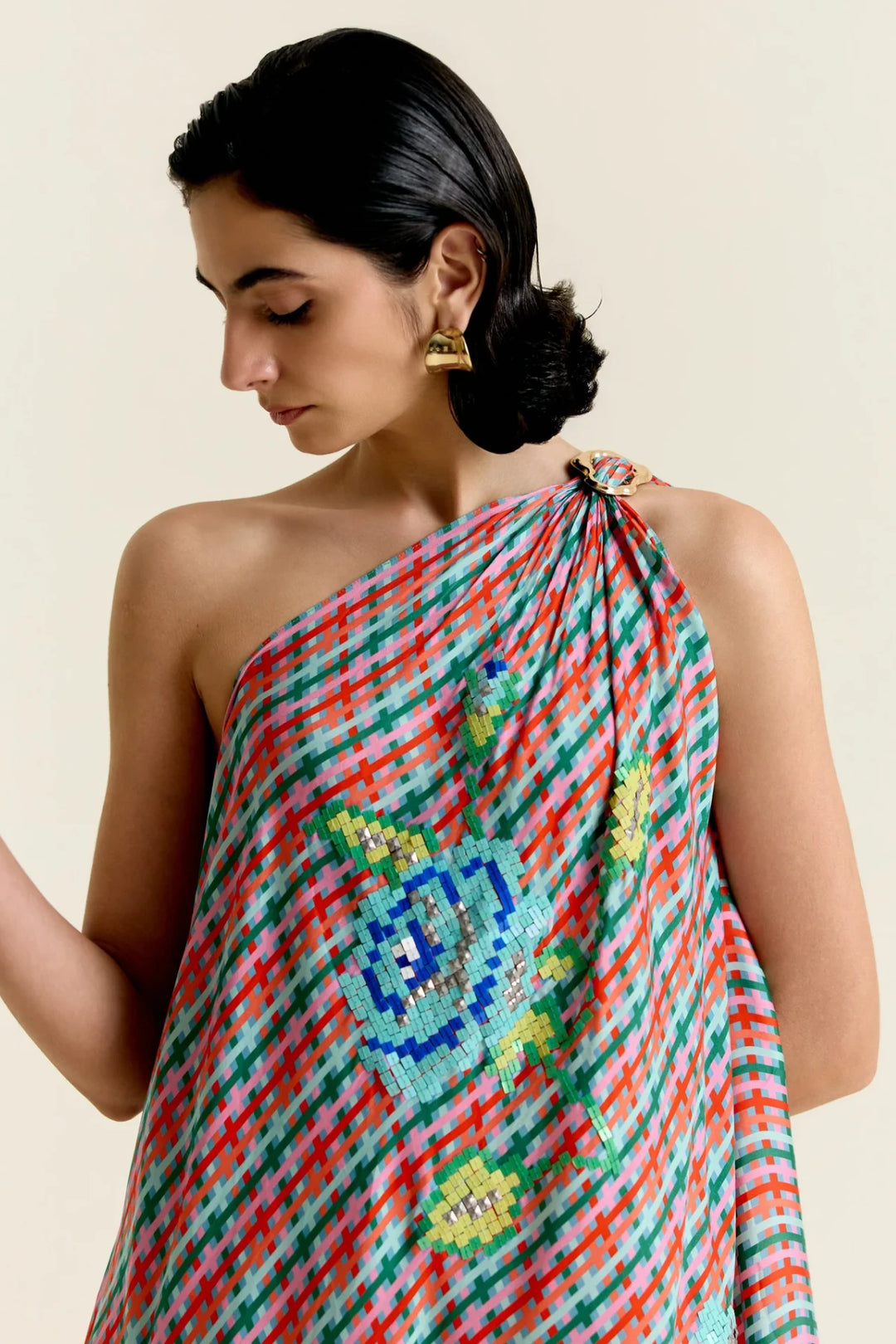 Mint One Shoulder Dress