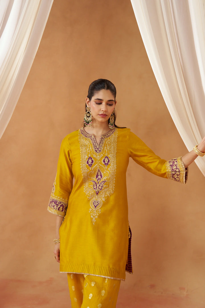 Adeela Mustard Kurta with Salwar and Dupatta