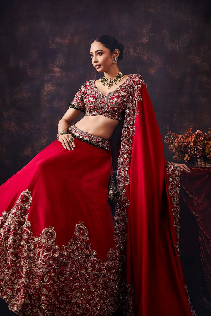 AS Gota Emerald Lehenga