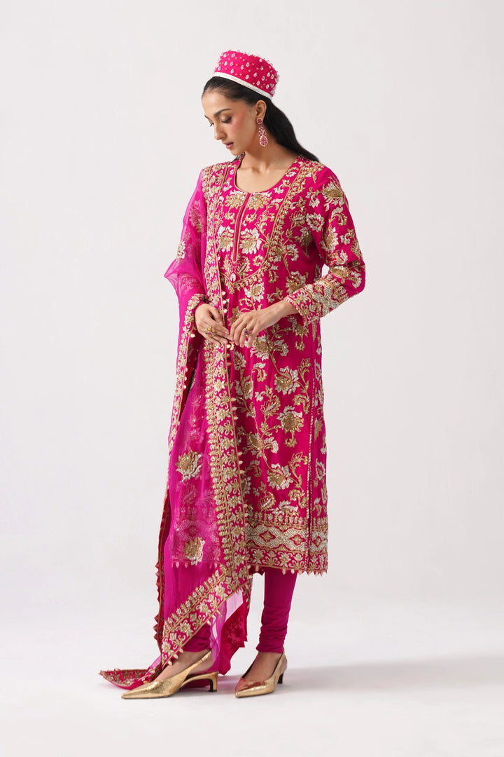 Zaar Bagh - Long Kurta Set - Pink