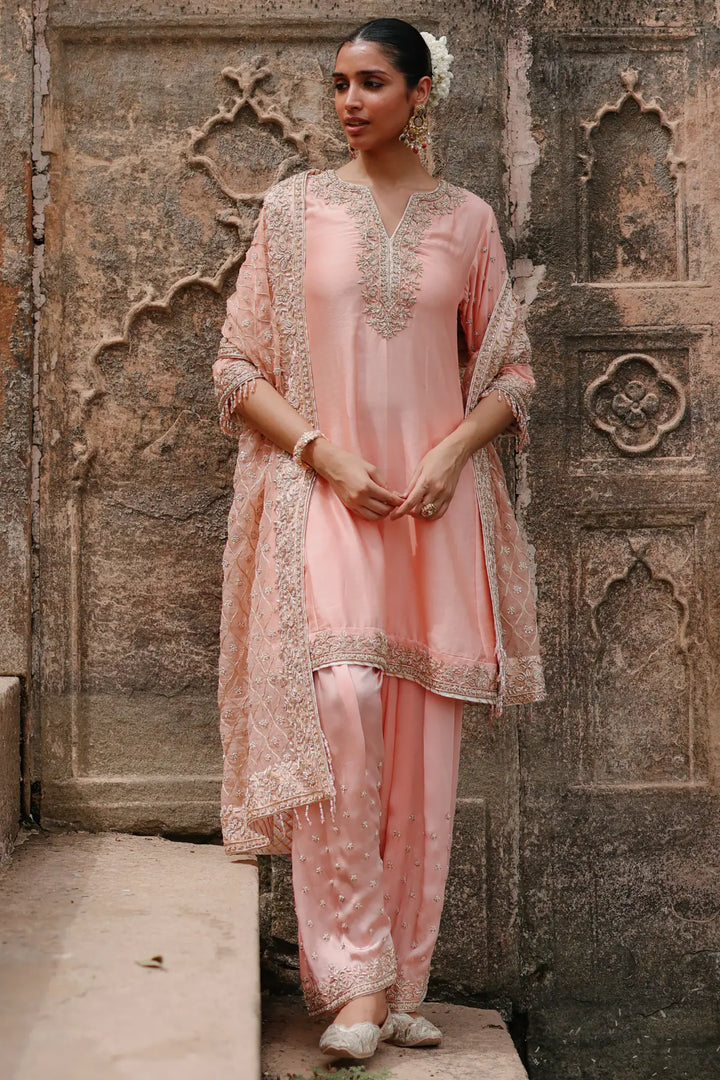 Maham - Pink Anarkali Set with Salwar & Dupatta
