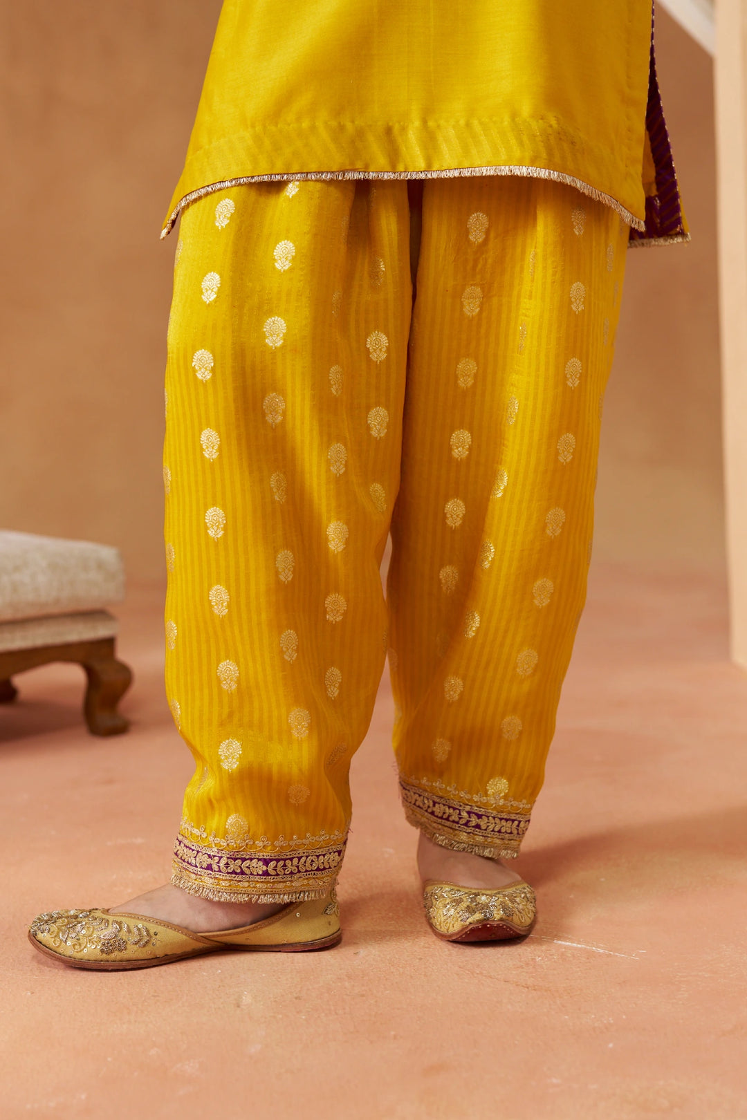 Adeela Mustard Kurta with Salwar and Dupatta