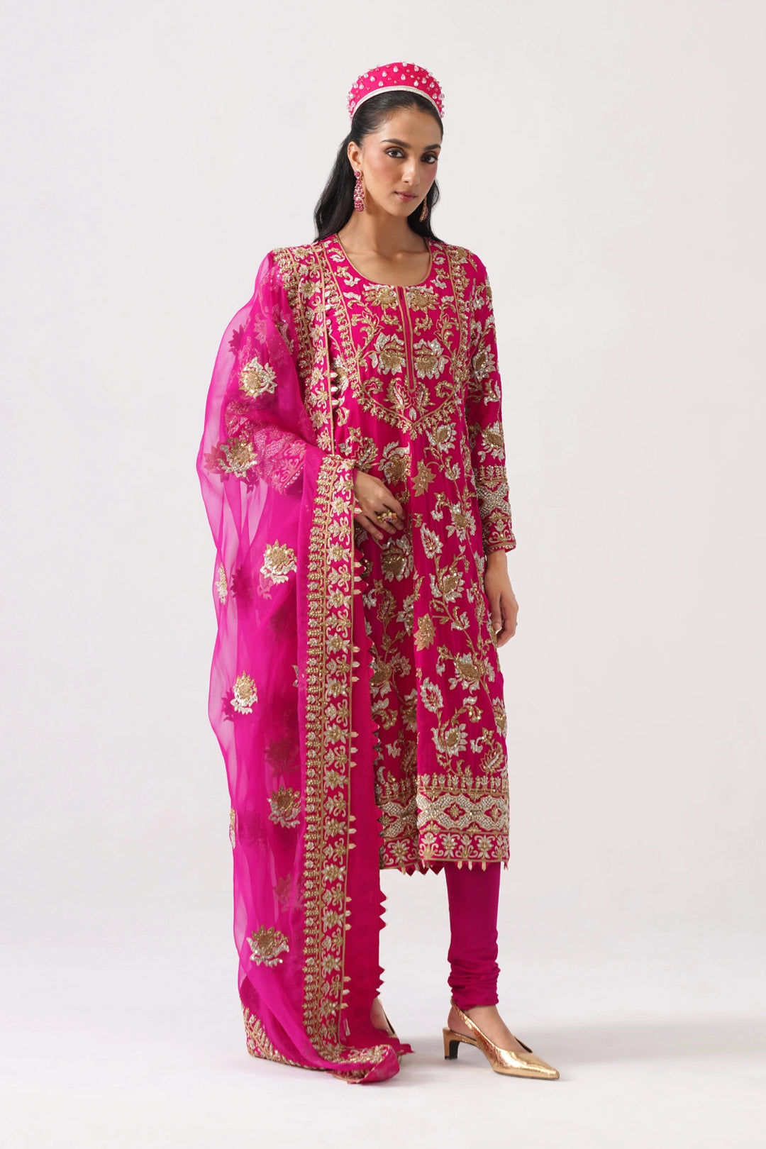 Zaar Bagh - Long Kurta Set - Pink