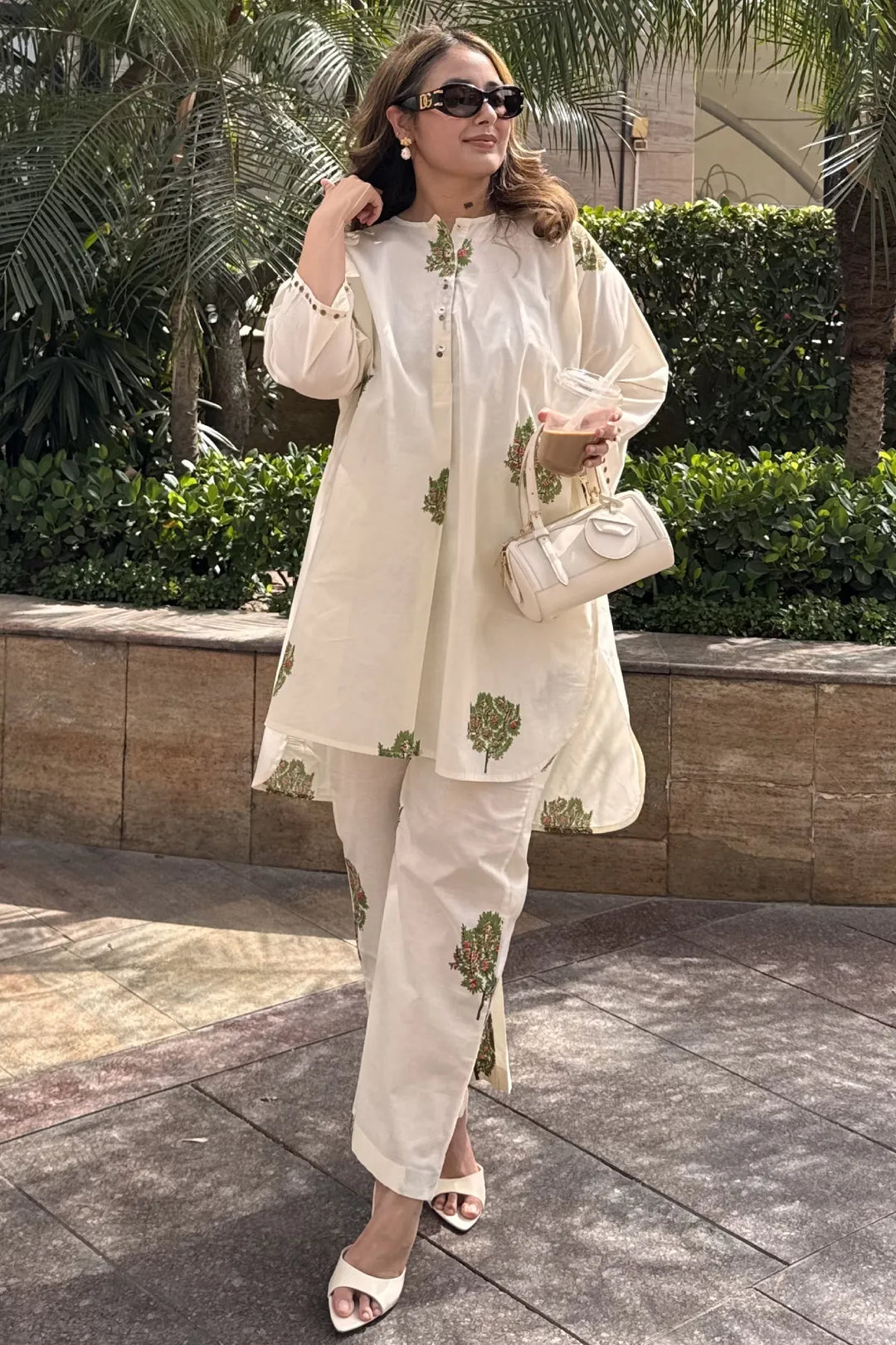 Shreya Sharma in Cotton Apple Tree Kimono Coord Set