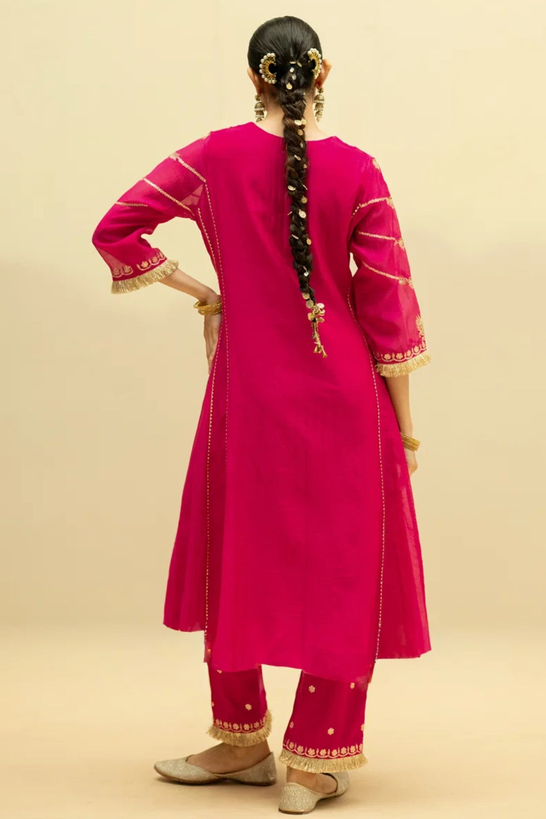 Chaandbali Mul Chanderi Aline Kurta Set