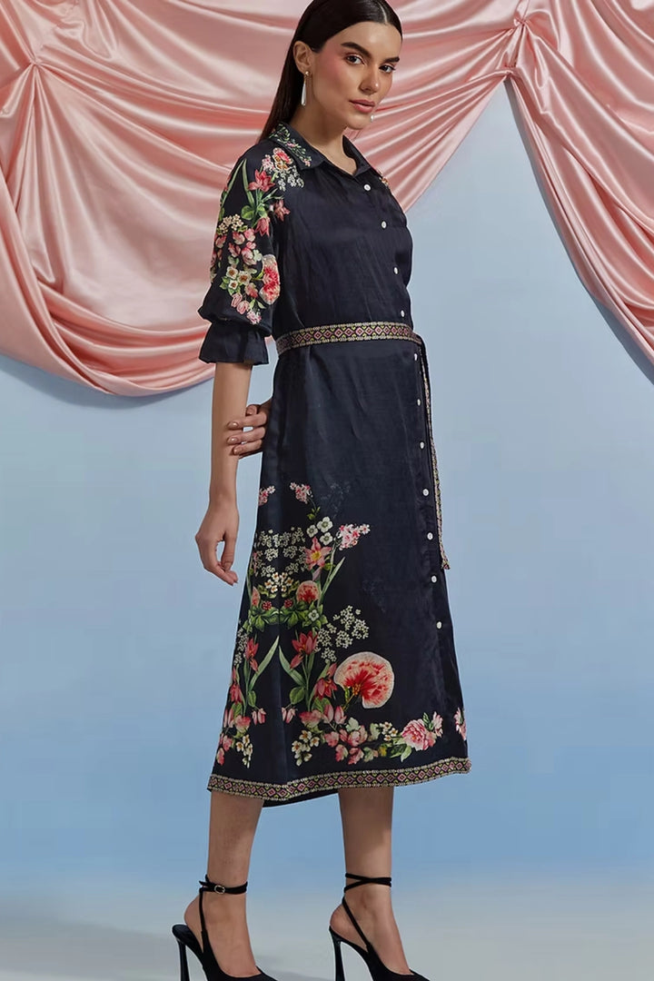 Doe Shirt Dress - Black