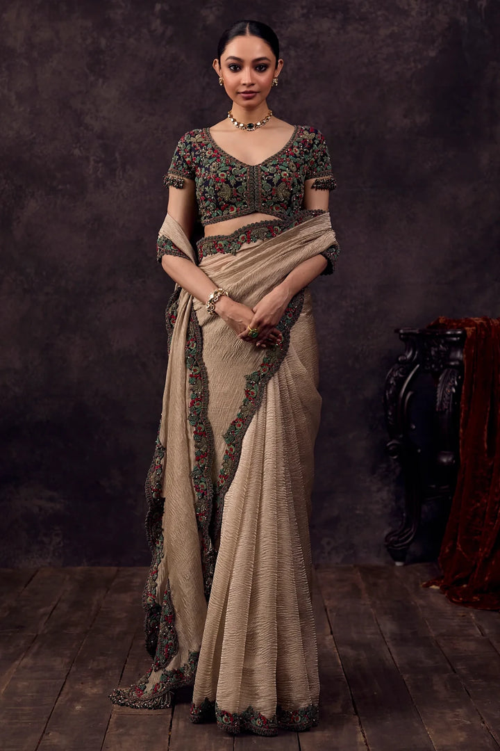 UP Dori Thread Crushed Tissue Saree