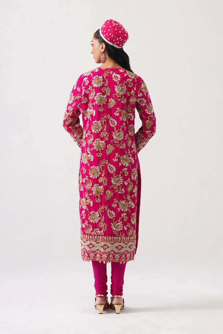 Zaar Bagh - Long Kurta Set - Pink