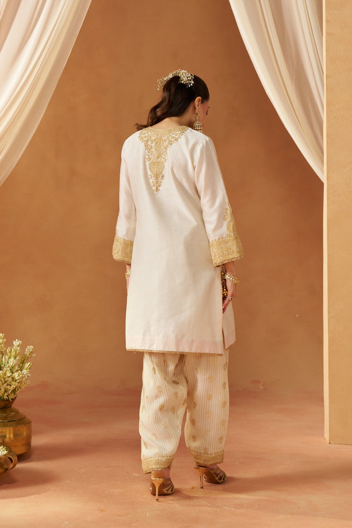 Adeela Daisy Ivory Kurta with Salwar and Dupatta