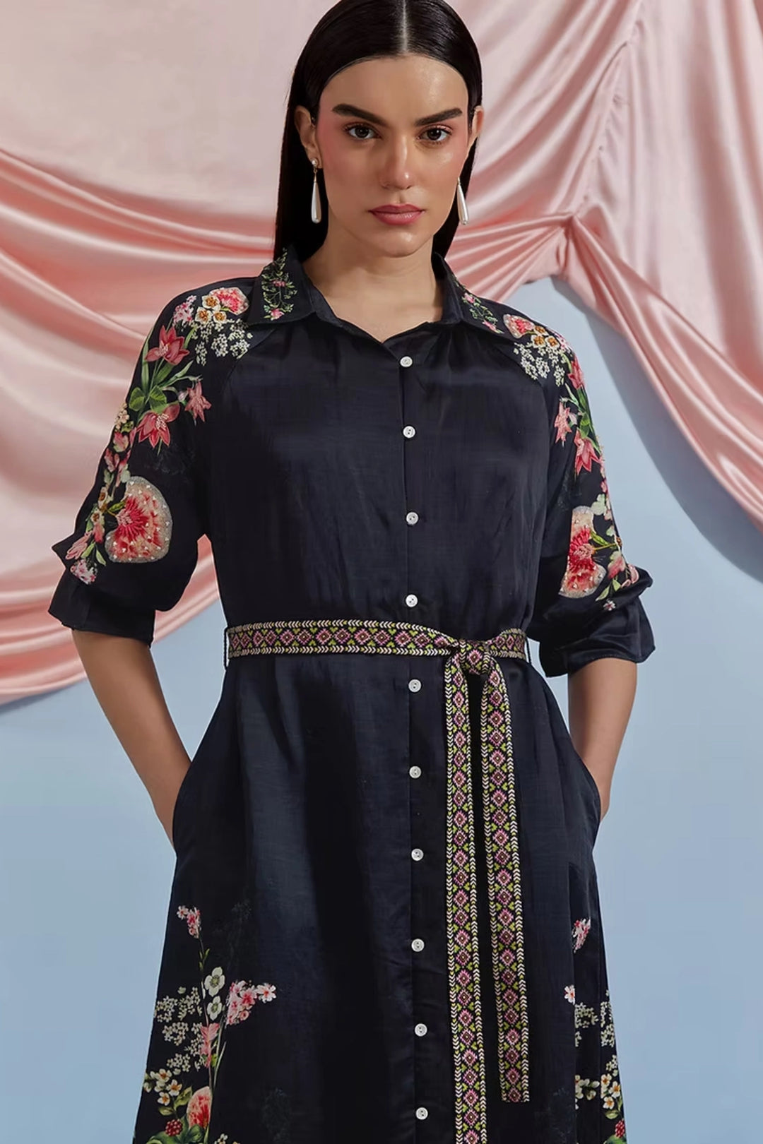 Doe Shirt Dress - Black