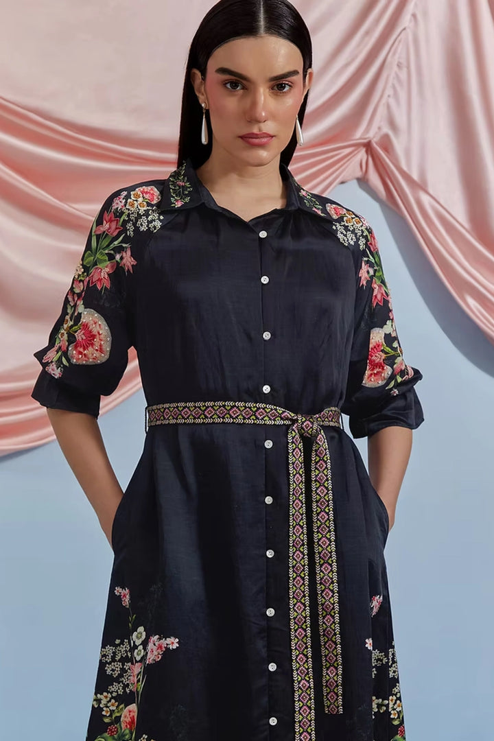 Doe Shirt Dress - Black