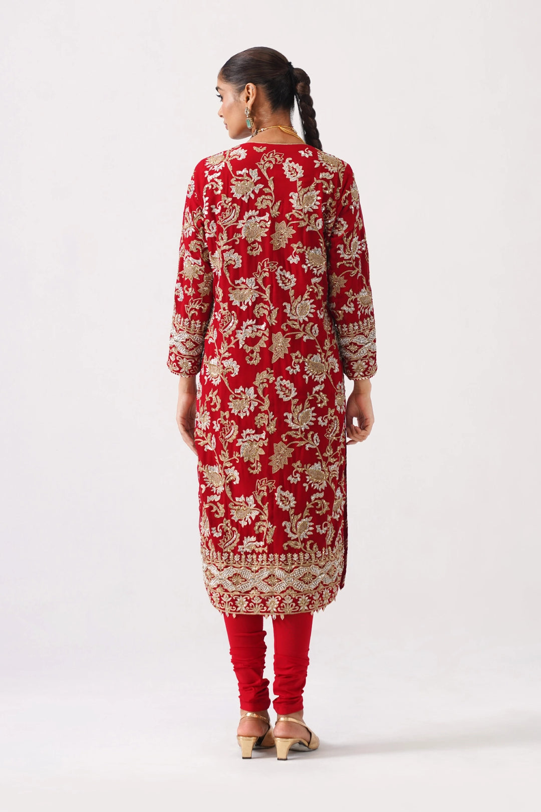 Zaar Bagh - Long Kurta Set - Red