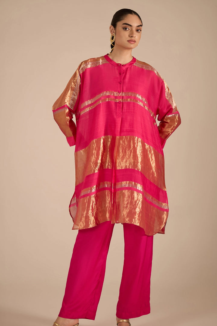 Pink Tissue Kimono Set