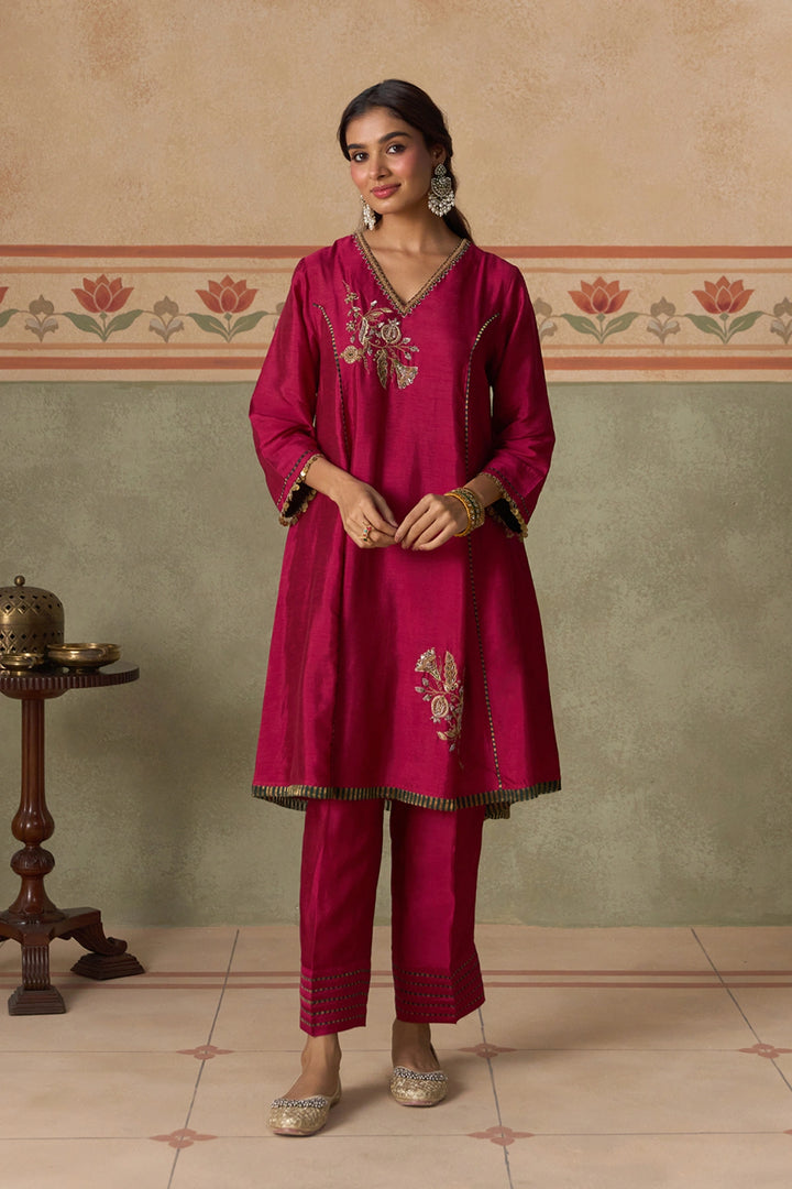 Magenta kurta Set