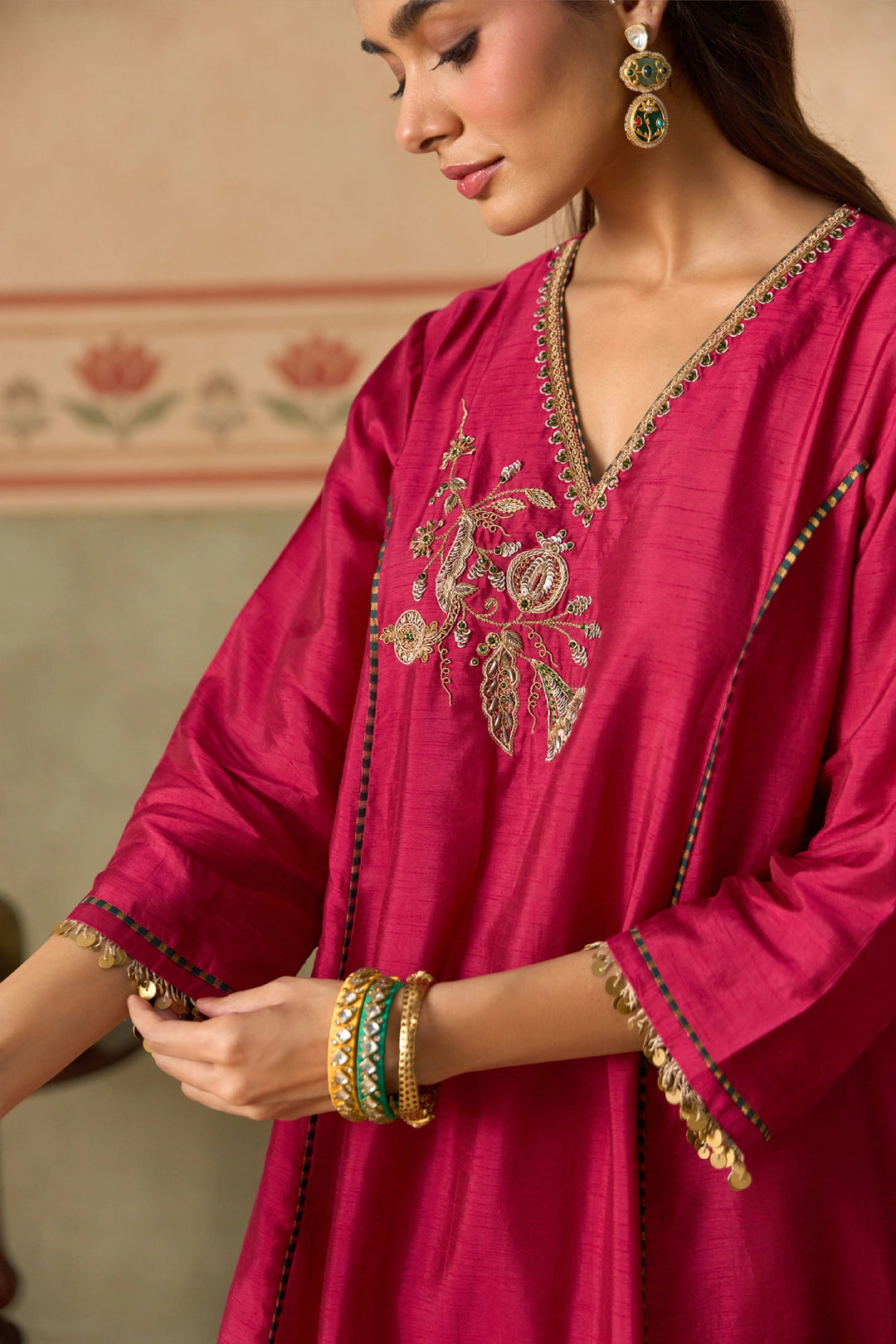 Magenta kurta Set