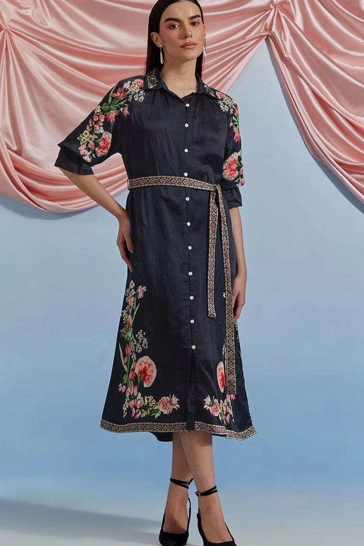Doe Shirt Dress - Black