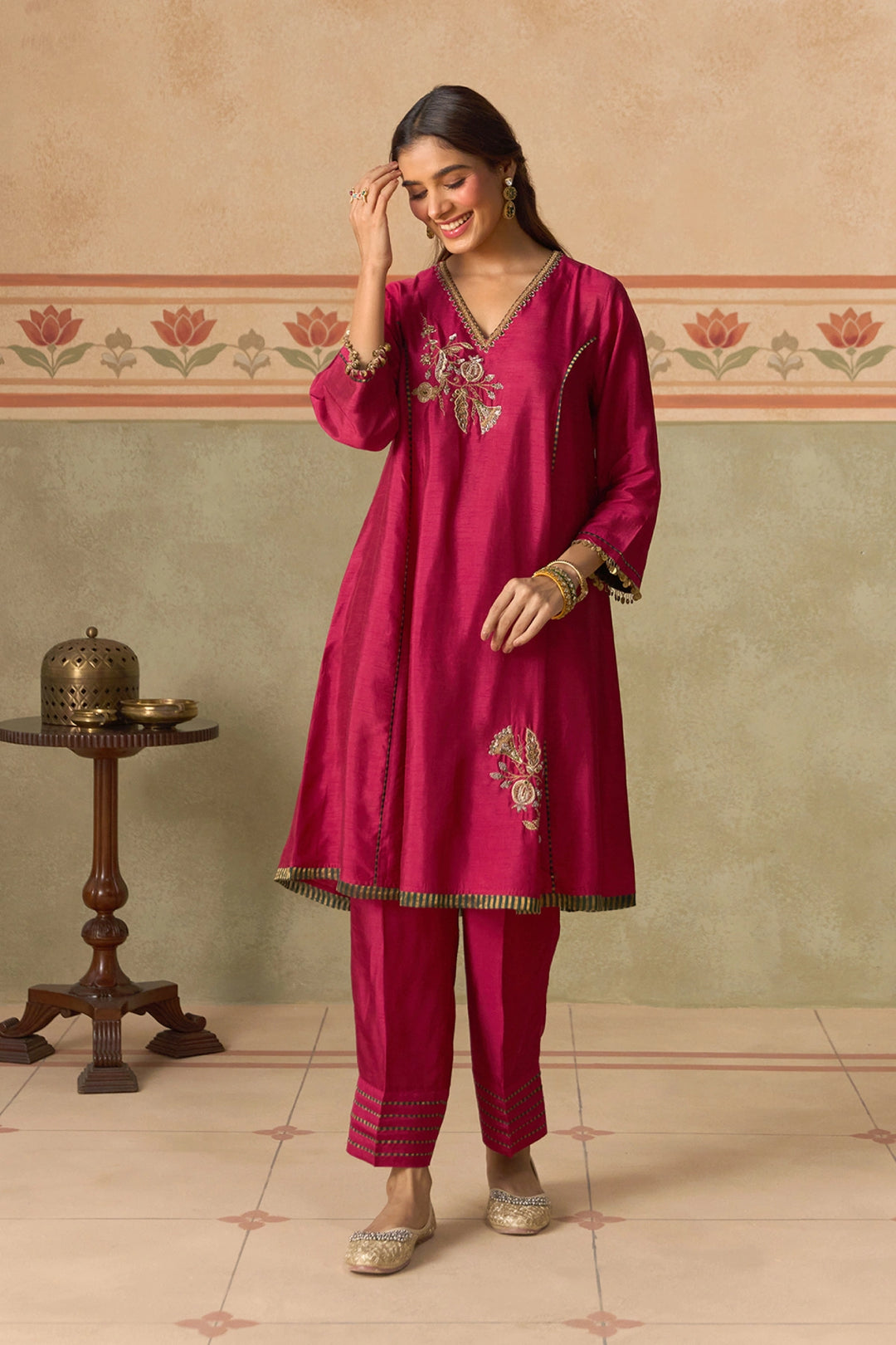 Magenta kurta Set