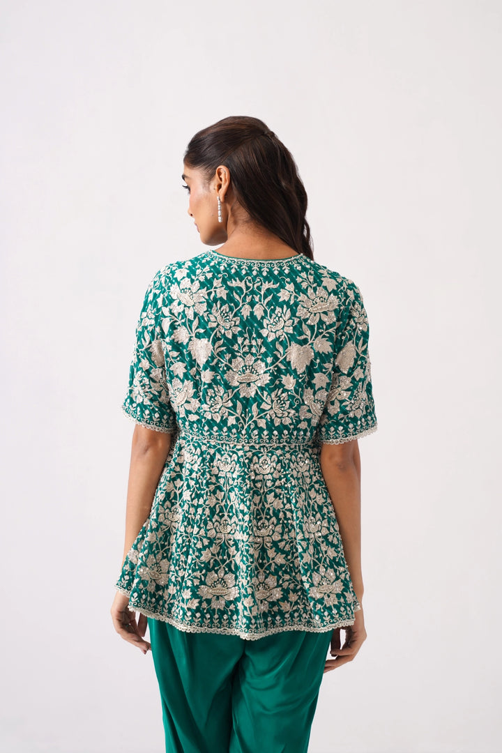 Dark Green Peplum Set