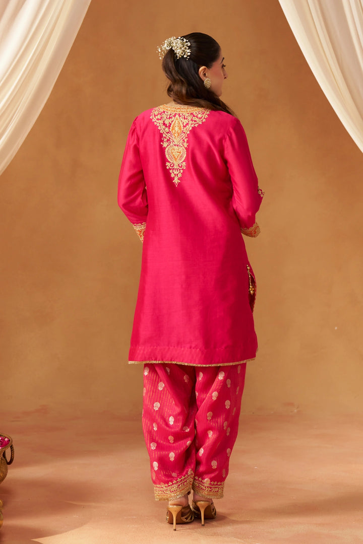 Adeela Hotpink Kurta with Salwar and Dupatta