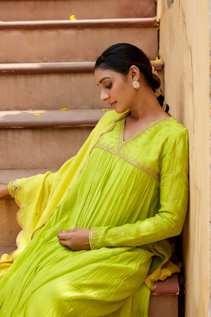 Lime Green Kurta Set