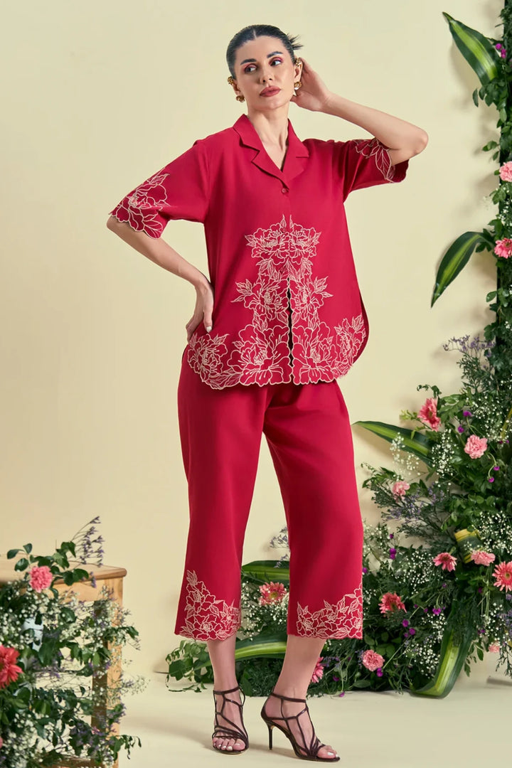 Origani Red Amara Co-Ord Set