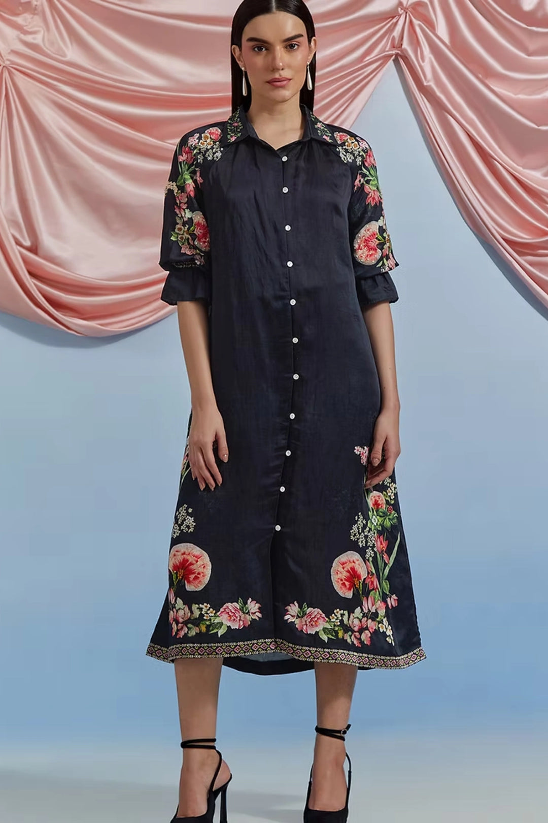 Doe Shirt Dress - Black