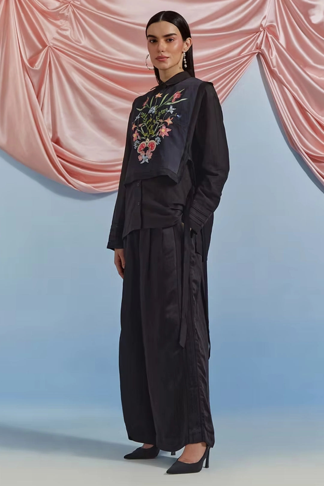 Bouquet Bib & trouser Set - black