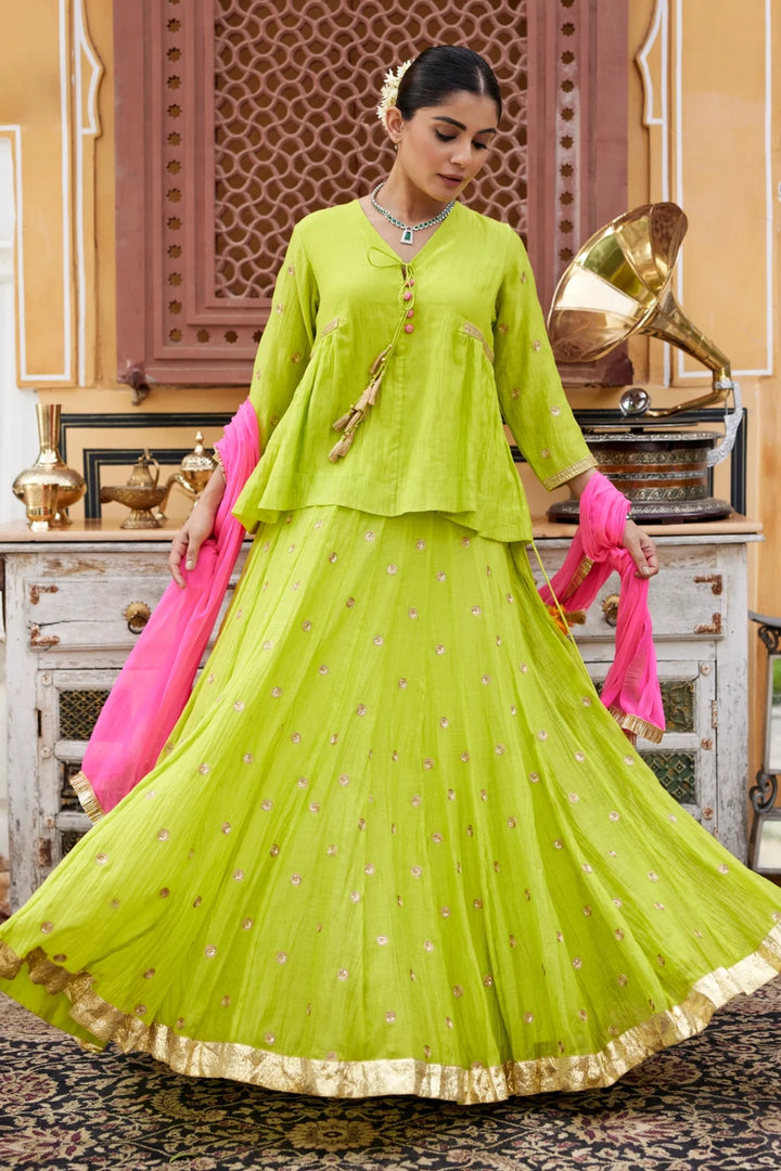 Lime Green Lehenga