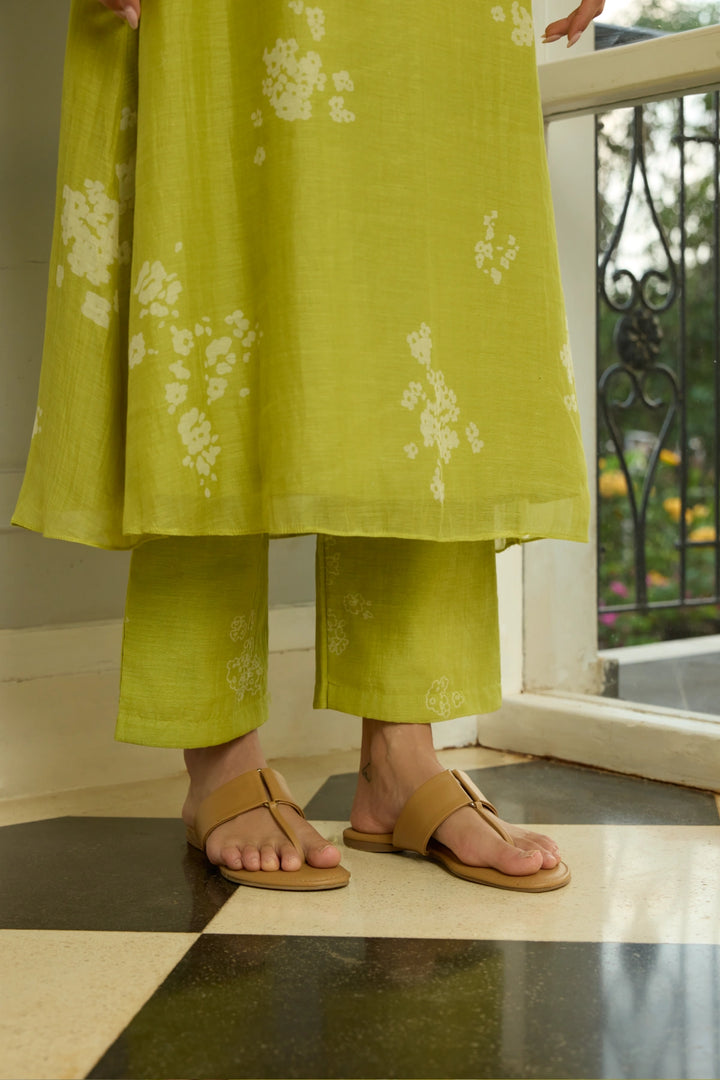 Lime Floral Embroidered Co-ord Set