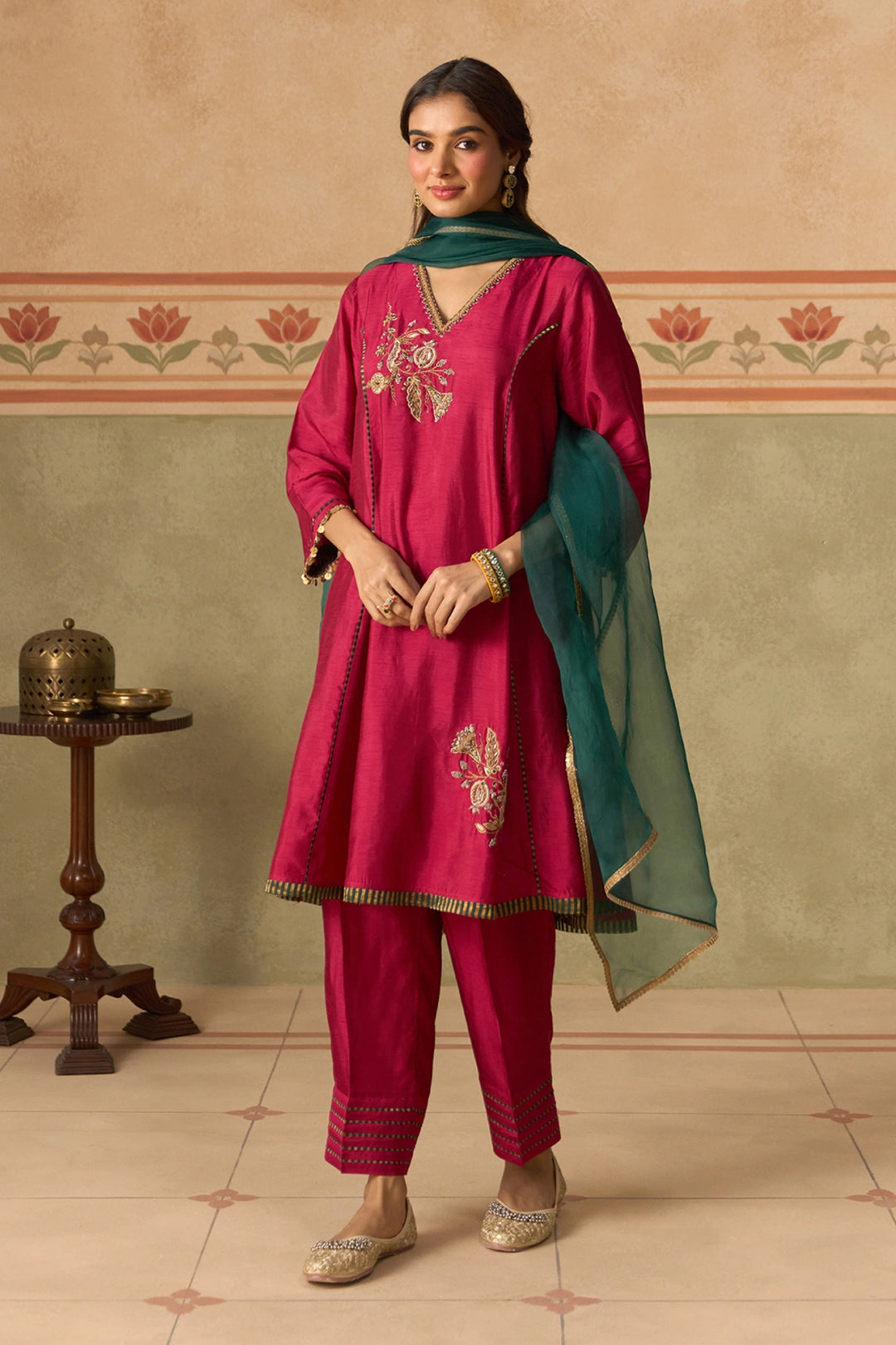 Magenta kurta Set