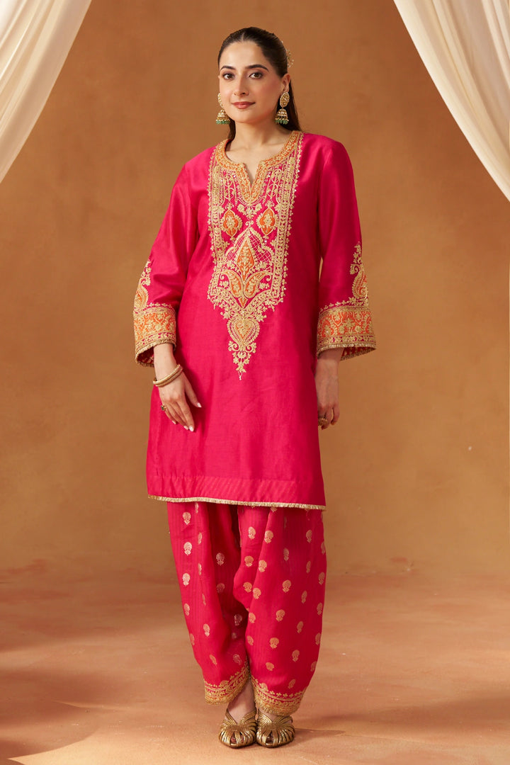 Adeela Hotpink Kurta with Salwar and Dupatta